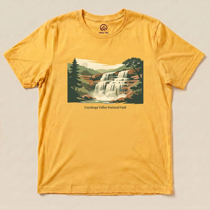 Hike Tee T-Shirt Gold / S Waterfall Cuyahoga Valley National Park Shirt