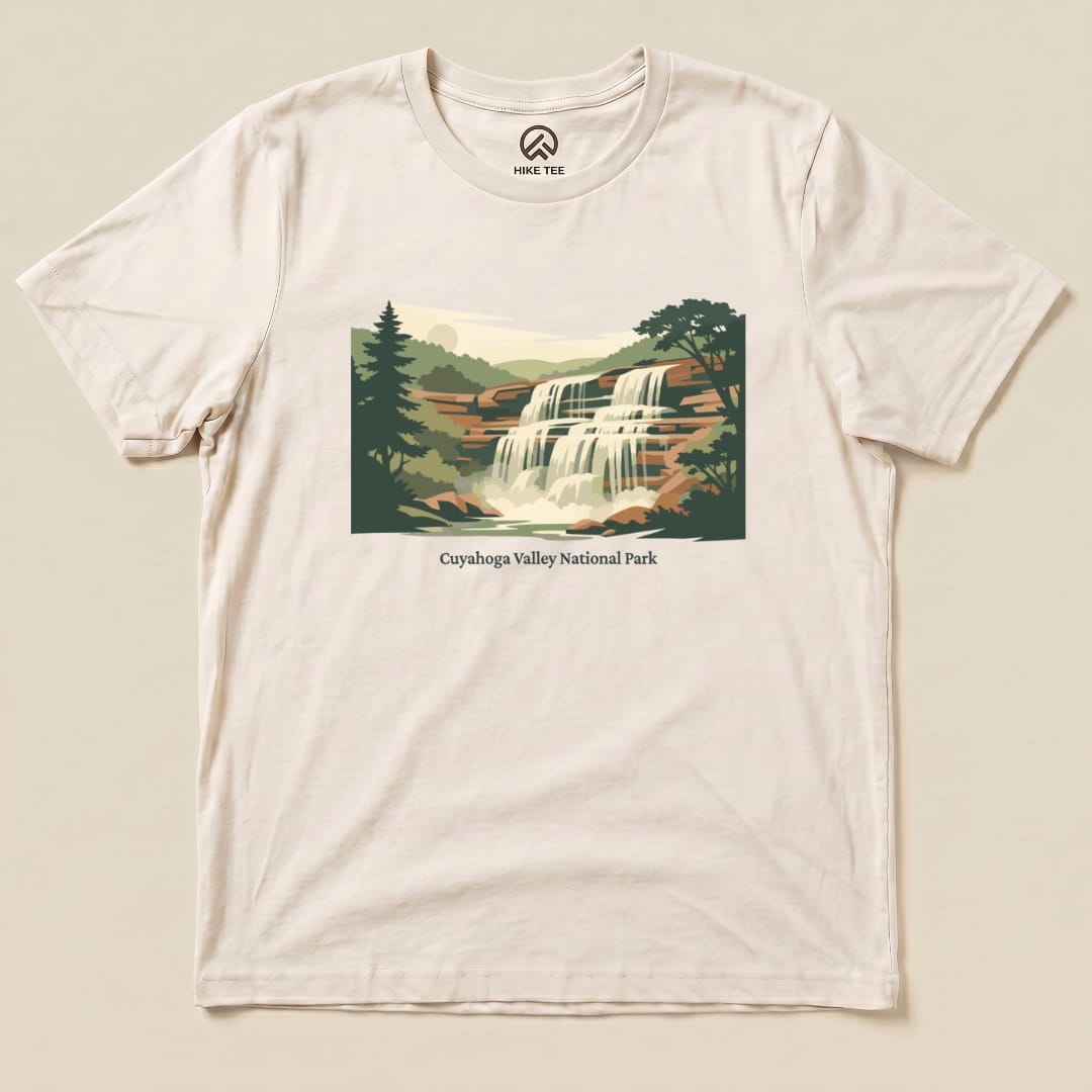 Hike Tee T-Shirt Natural / S Waterfall Cuyahoga Valley National Park Shirt