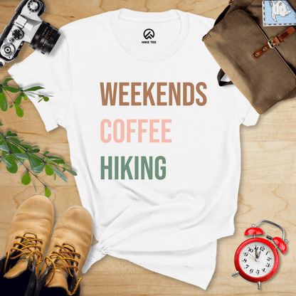 Hike Tee T-Shirt White / S Weekends Coffee Camping Shirt