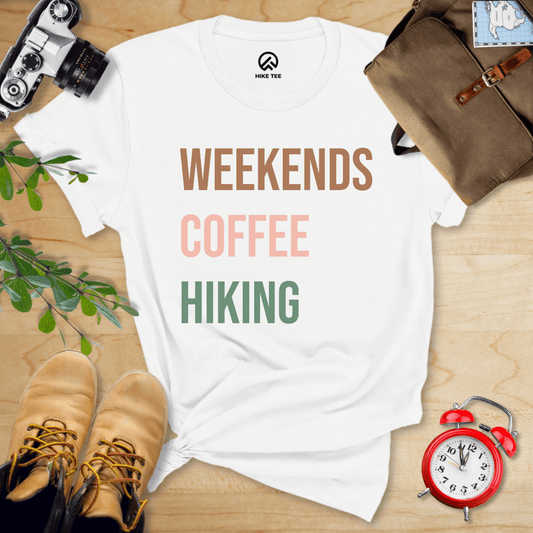 Hike Tee T-Shirt White / S Weekends Coffee Camping Shirt