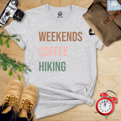 Hike Tee T-Shirt Athletic Heather / S Weekends Coffee Hiking Shirt