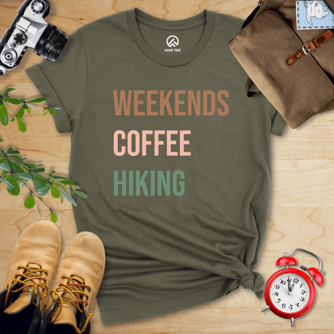 Hike Tee T-Shirt Military Green / S Weekends Coffee Hiking Shirt