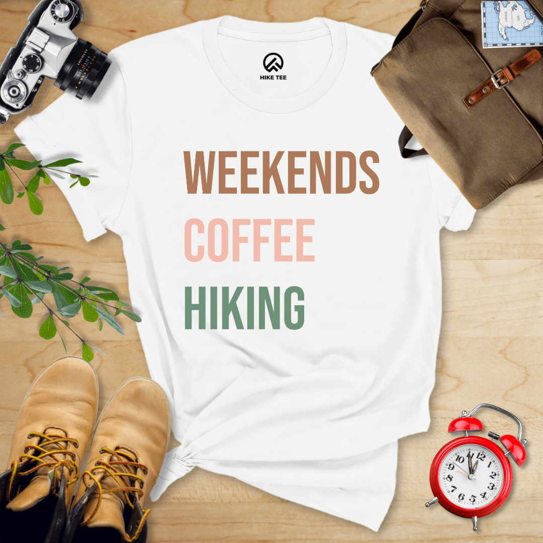 Hike Tee T-Shirt White / S Weekends Coffee Hiking Shirt