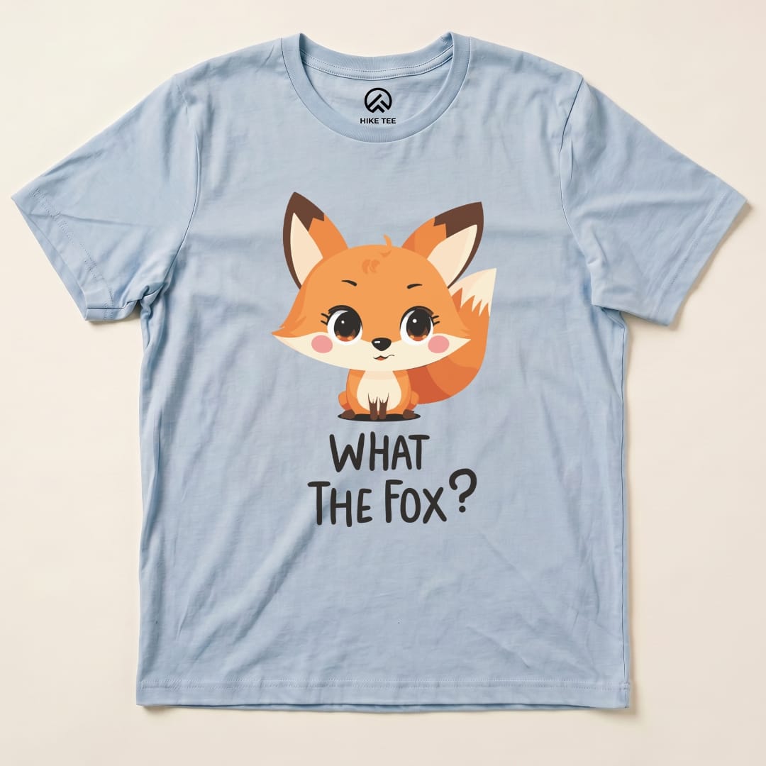 What The Fox Shirt Hike Tee T-Shirt Baby Blue / S