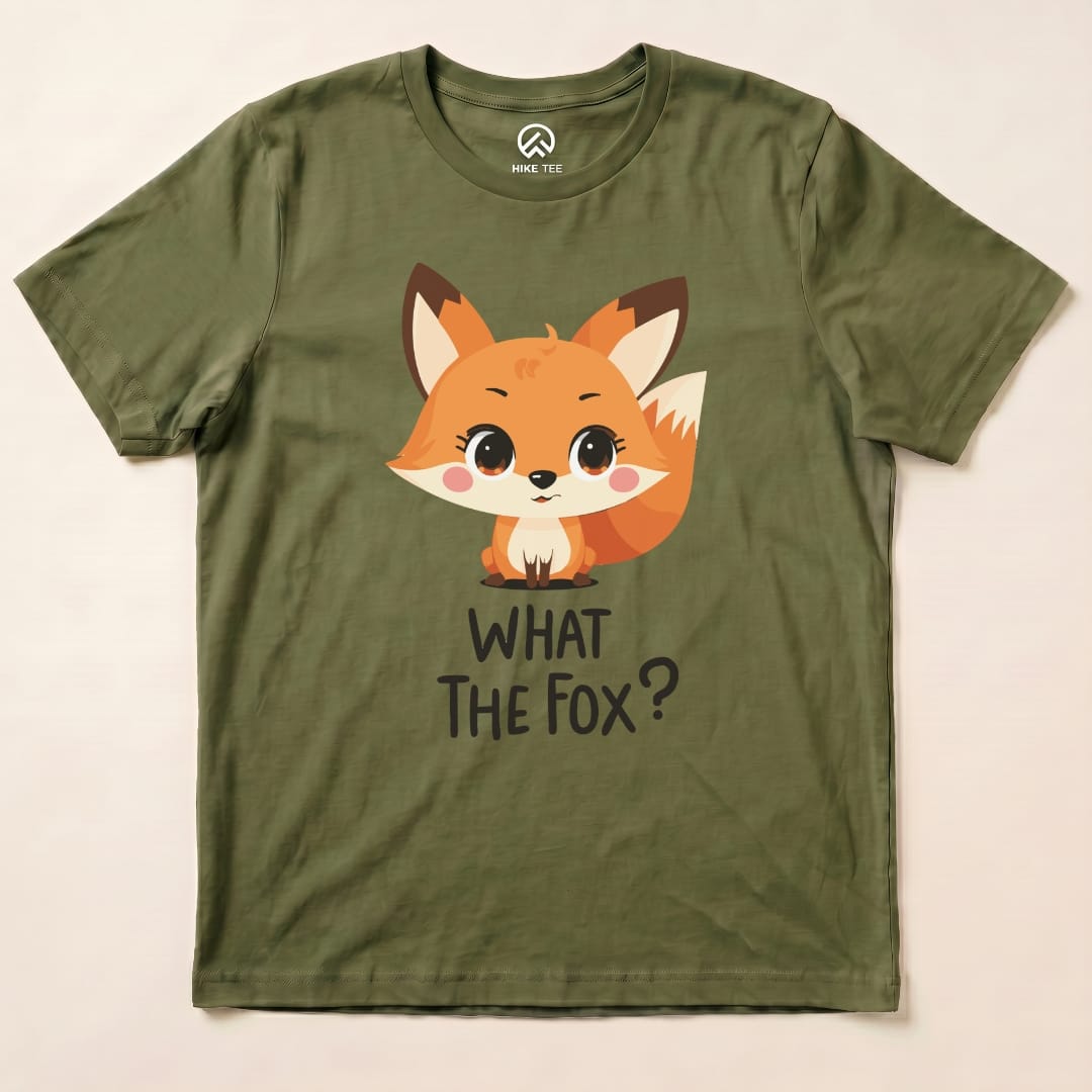 What The Fox Shirt Hike Tee T-Shirt Military Green / S