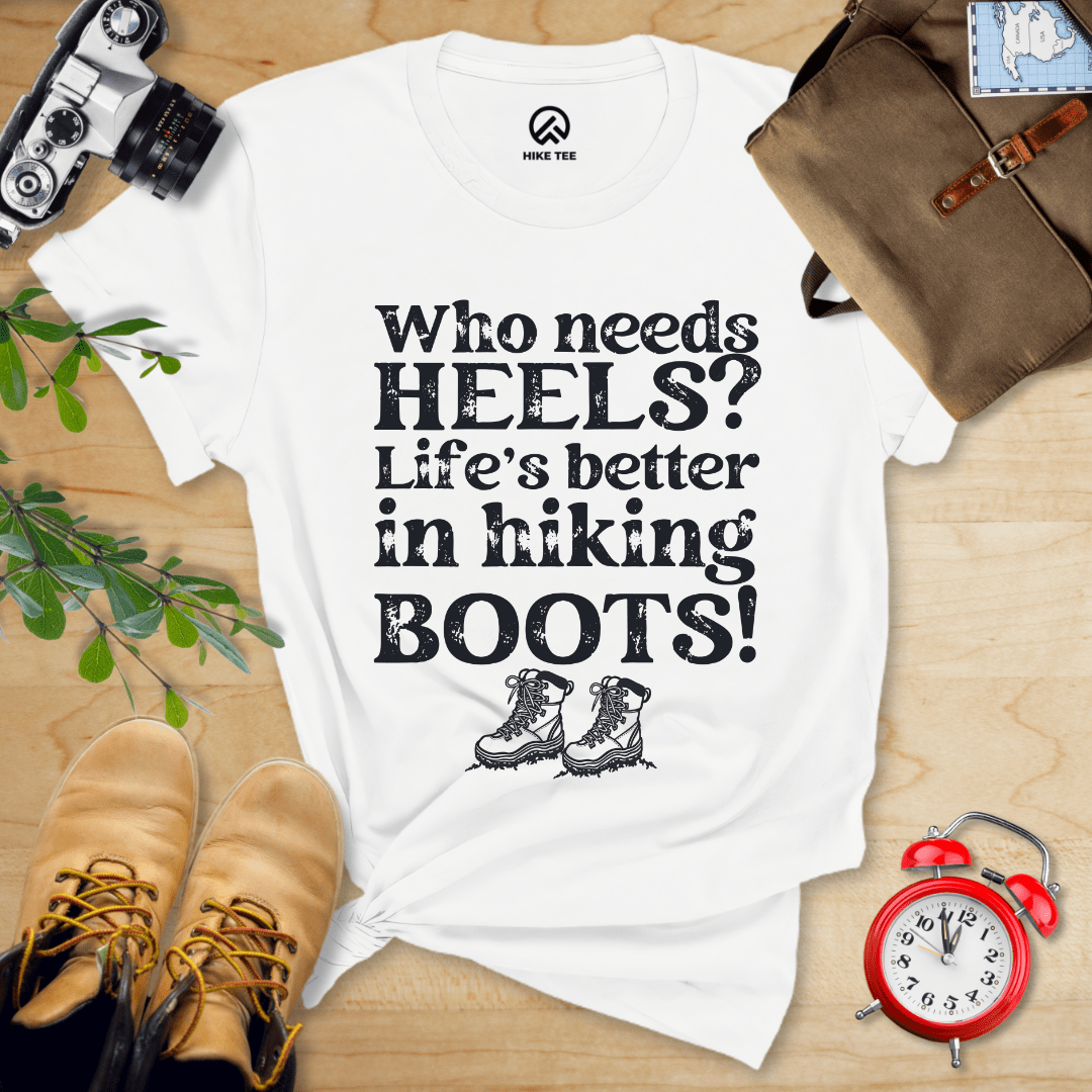 Hike Tee T-Shirt White / S Who Needs Heel? Shirt