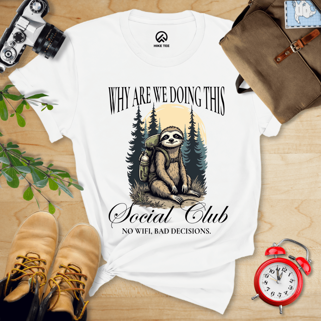 Hike Tee T-Shirt White / S Why Are We Doing This Shirt