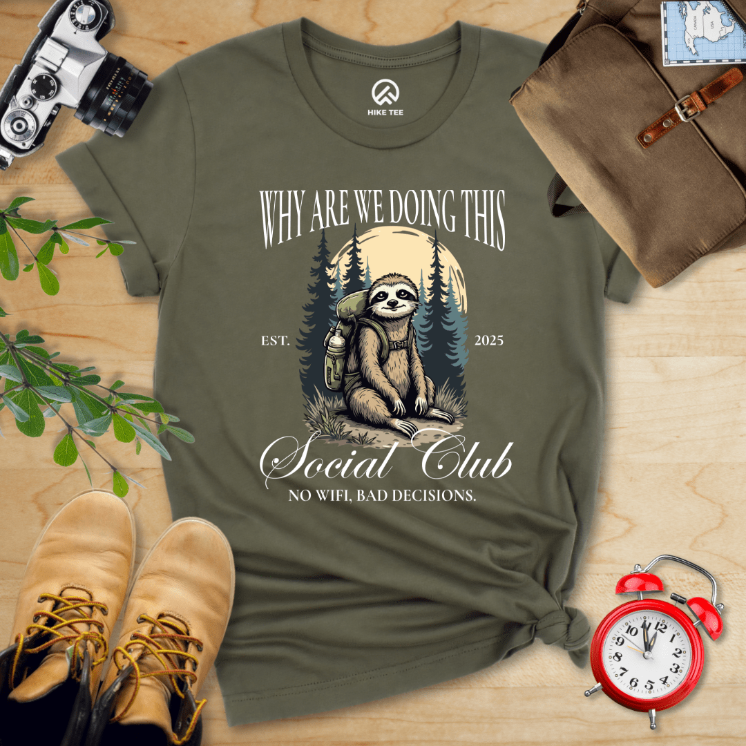Hike Tee T-Shirt Military Green / S Why Social Club Shirt