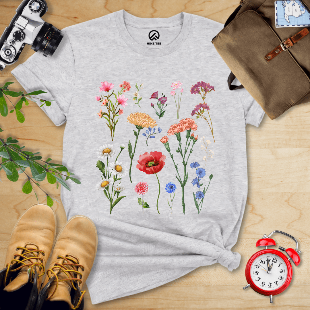 Hike Tee T-Shirt Athletic Heather / S Wild Flowers Shirt