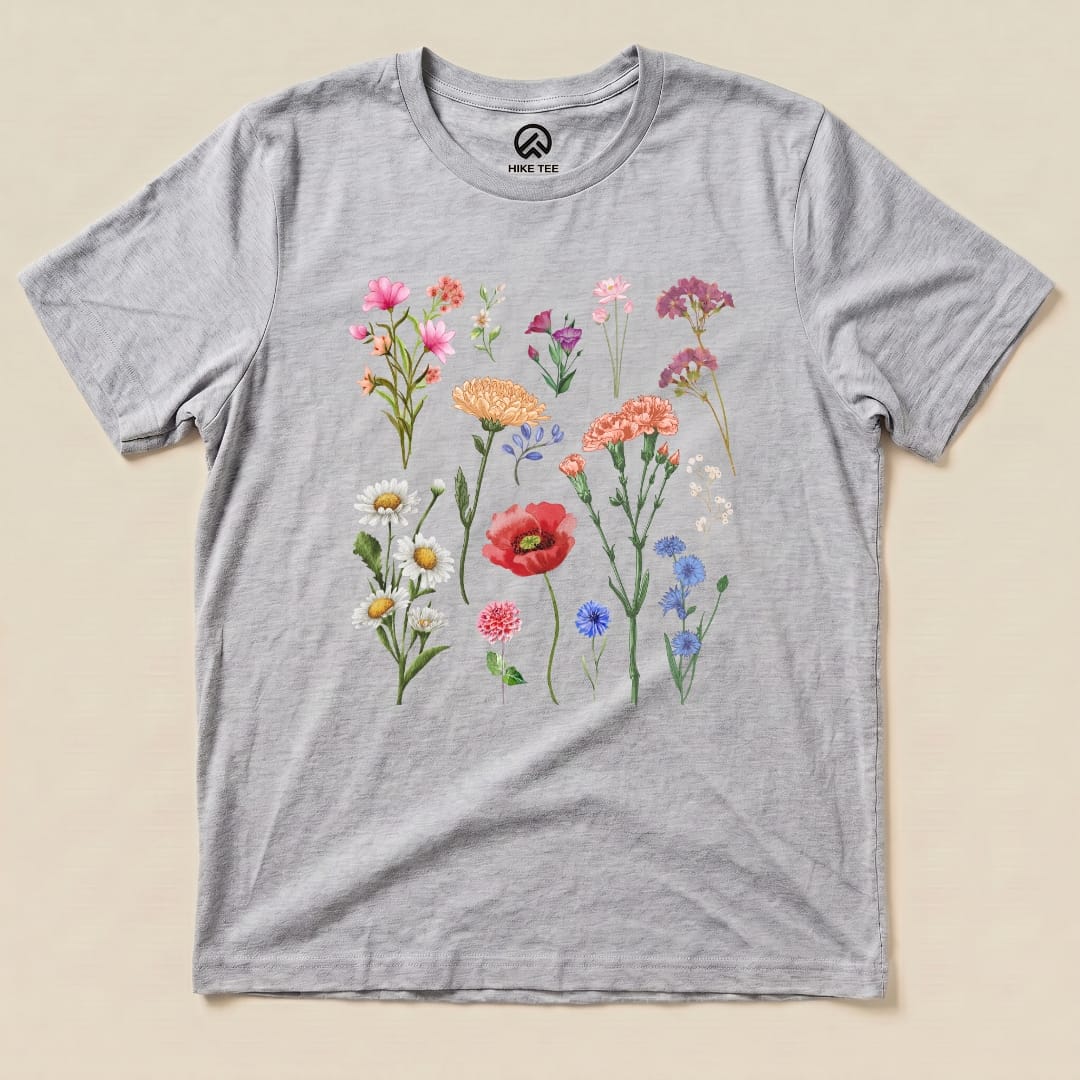 Hike Tee T-Shirt Athletic Heather / S Wild Flowers Shirt