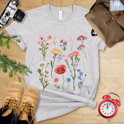 Printify T-Shirt Athletic Heather / S Wild Flowers Shirt