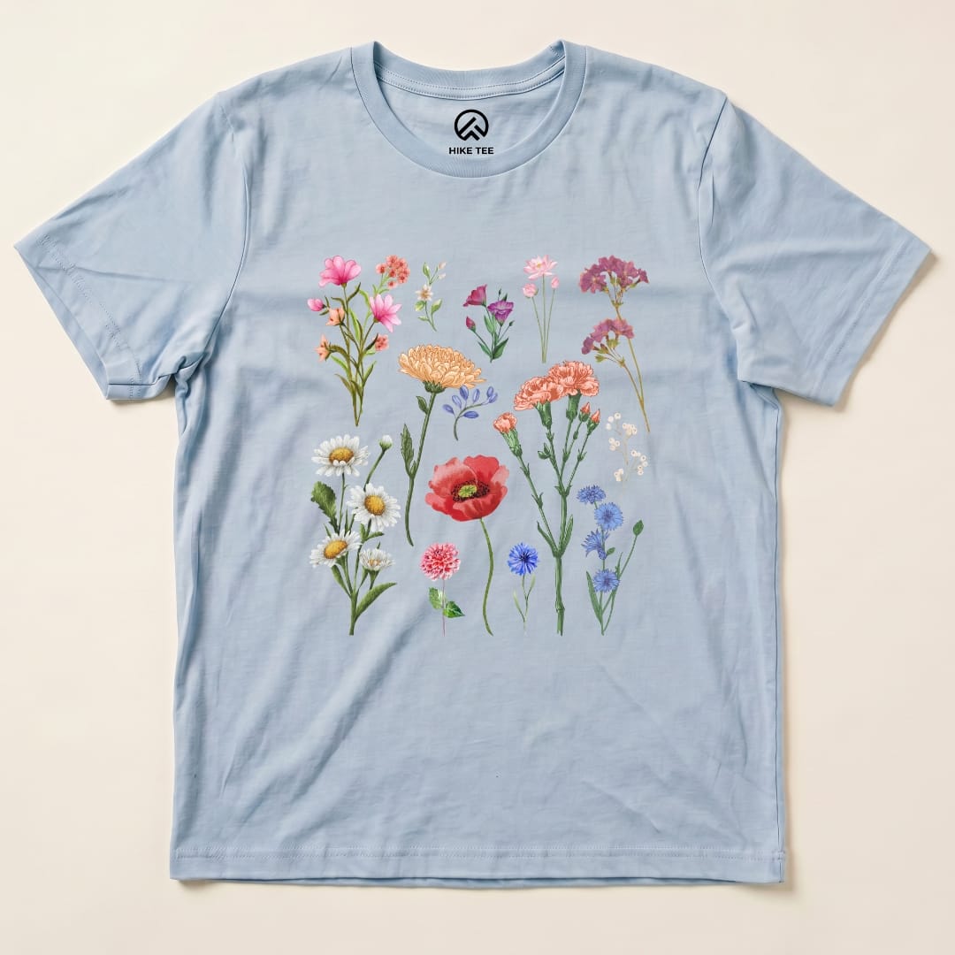 Hike Tee T-Shirt Baby Blue / S Wild Flowers Shirt