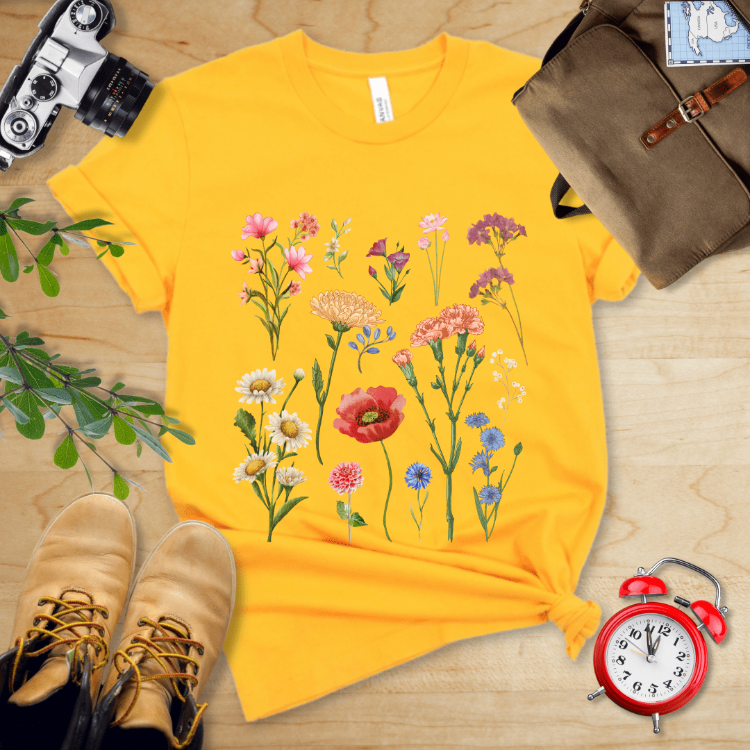 Printify T-Shirt Gold / S Wild Flowers Shirt