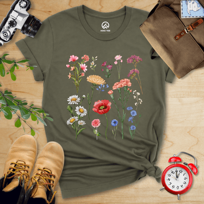 Hike Tee T-Shirt Military Green / S Wild Flowers Shirt