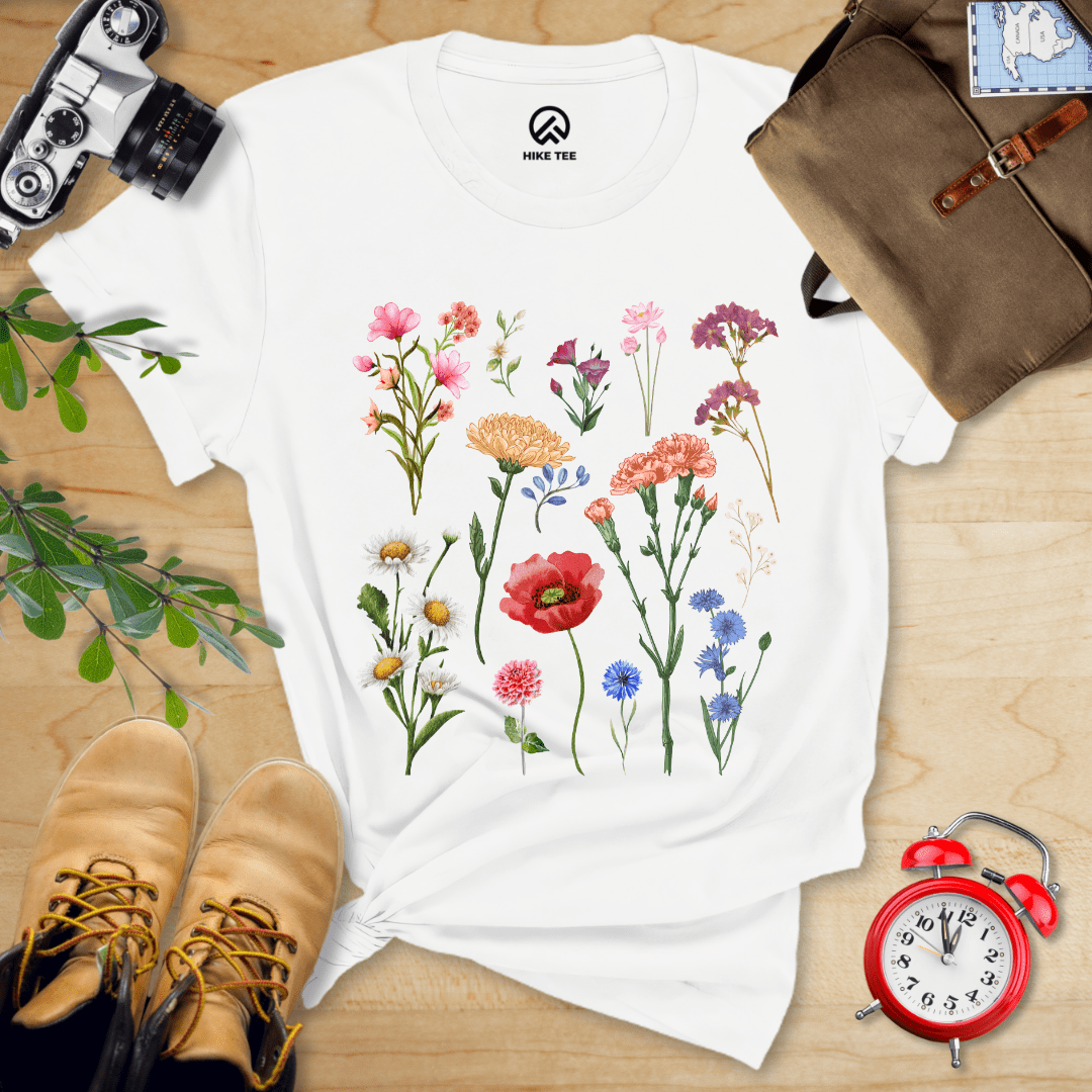 Hike Tee T-Shirt White / S Wild Flowers Shirt