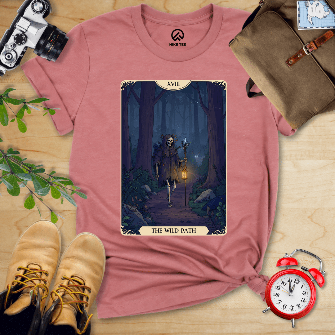 Hike Tee T-Shirt Heather Mauve / S Wild Path Tarrot Card Shirt