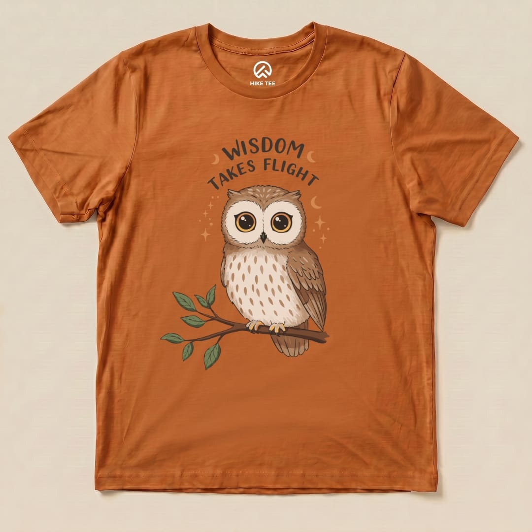 Wisdom Takes Flight Owl Shirt Printify T-Shirt Autumn / S