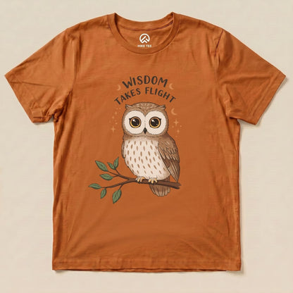 Wisdom Takes Flight Owl Shirt Printify T-Shirt Autumn / S