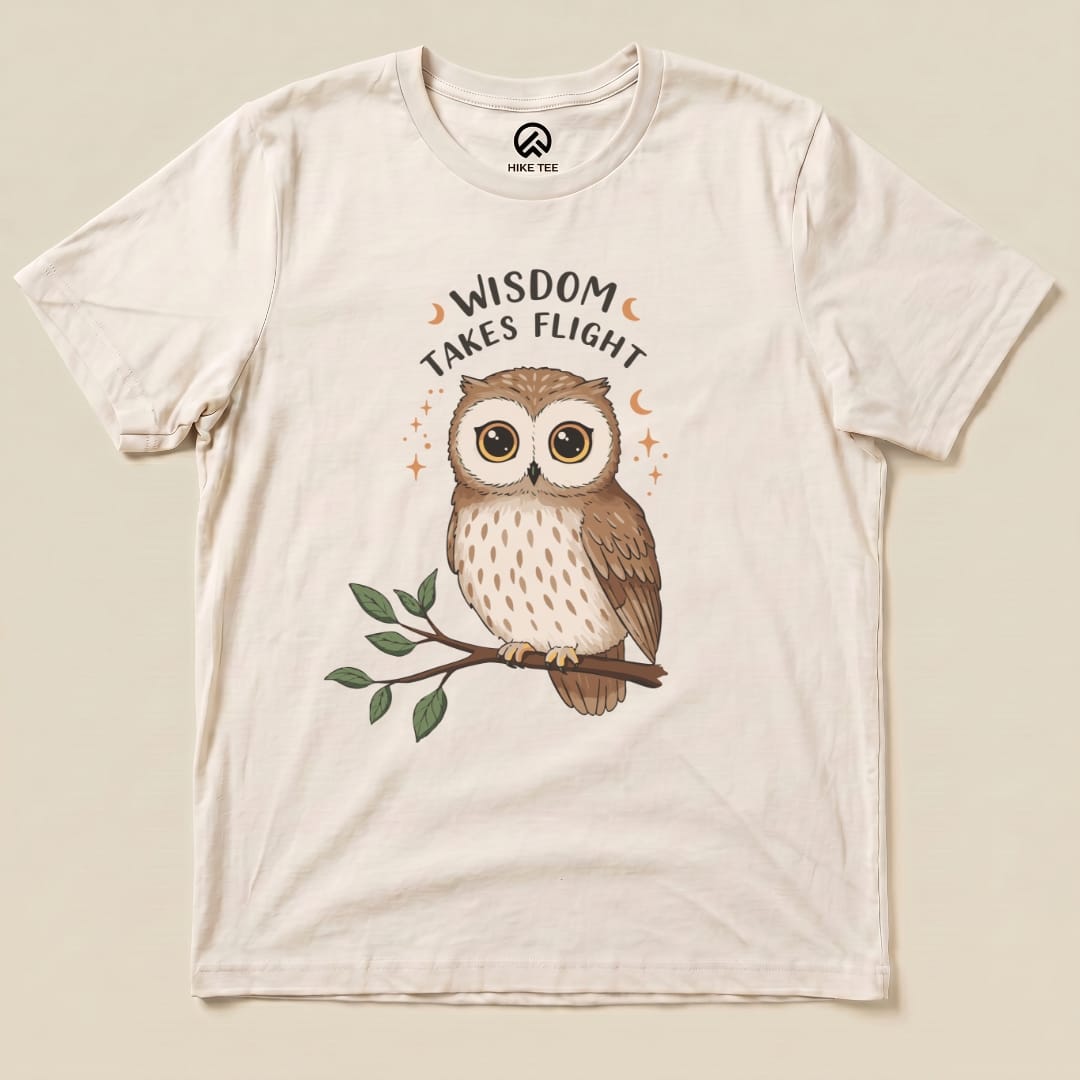 Wisdom Takes Flight Owl Shirt Printify T-Shirt Natural / S