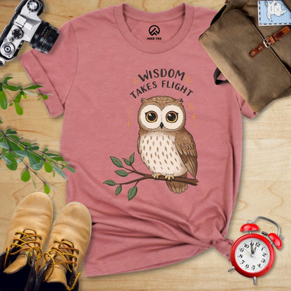 Hike Tee T-Shirt Heather Mauve / S Wisdom Takes Flight Shirt