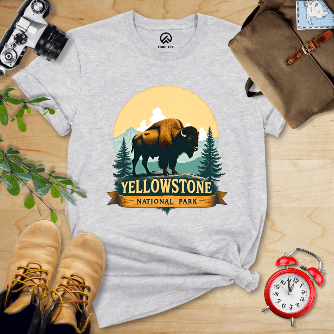 Hike Tee T-Shirt Athletic Heather / S Yellowstone Bison Shirt