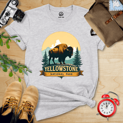 Hike Tee T-Shirt Athletic Heather / S Yellowstone Bison Shirt