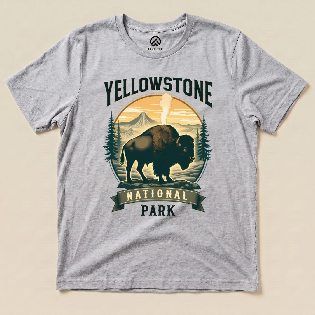 Hike Tee T-Shirt Athletic Heather / S Yellowstone Bison Shirt