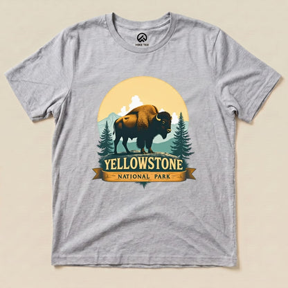 Yellowstone Bison Shirt Hike Tee T-Shirt Athletic Heather / S