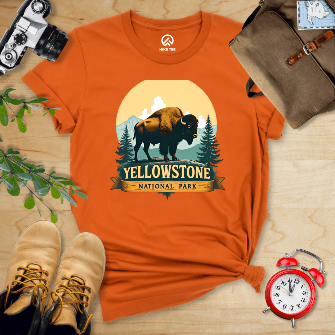 Hike Tee T-Shirt Autumn / S Yellowstone Bison Shirt