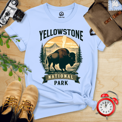 Hike Tee T-Shirt Baby Blue / S Yellowstone Bison Shirt