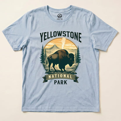 Hike Tee T-Shirt Baby Blue / S Yellowstone Bison Shirt