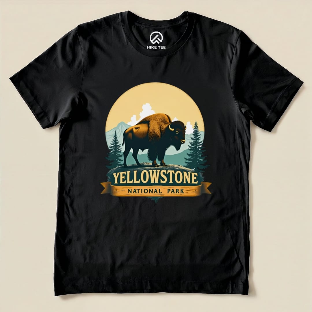Yellowstone Bison Shirt Hike Tee T-Shirt Black / S