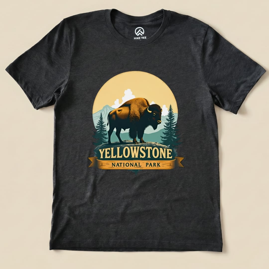 Yellowstone Bison Shirt Hike Tee T-Shirt Dark Grey Heather / S