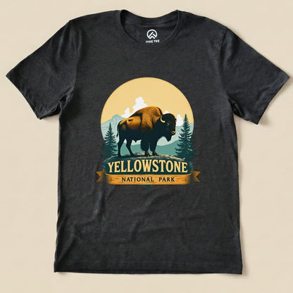 Yellowstone Bison Shirt Hike Tee T-Shirt Dark Grey Heather / S