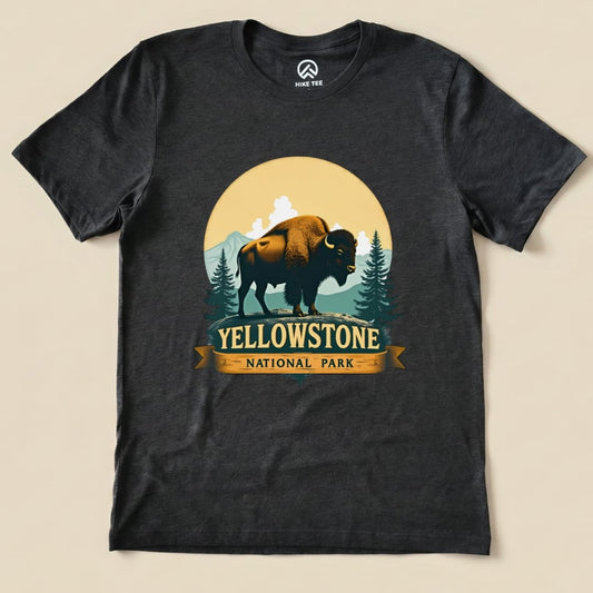 Yellowstone Bison Shirt Hike Tee T-Shirt Dark Grey Heather / S
