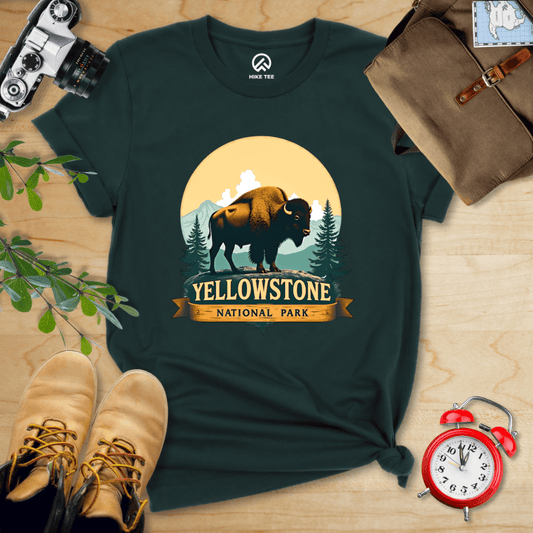 Hike Tee T-Shirt Forest / S Yellowstone Bison Shirt