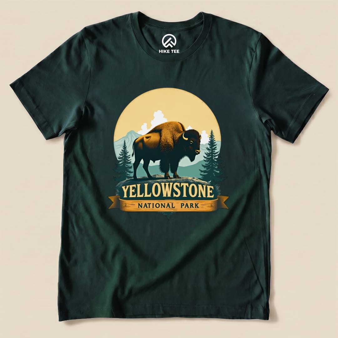 Yellowstone Bison Shirt Hike Tee T-Shirt Forest / S