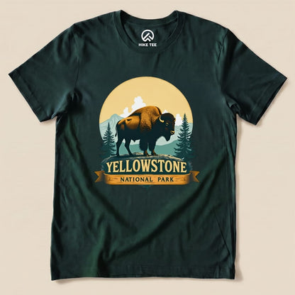 Yellowstone Bison Shirt Hike Tee T-Shirt Forest / S