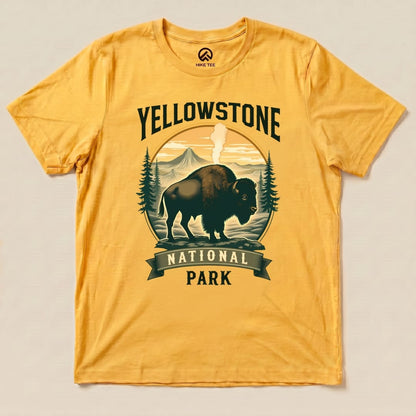 Hike Tee T-Shirt Gold / S Yellowstone Bison Shirt