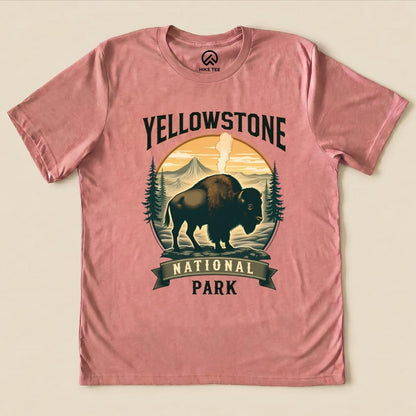 Hike Tee T-Shirt Heather Mauve / S Yellowstone Bison Shirt