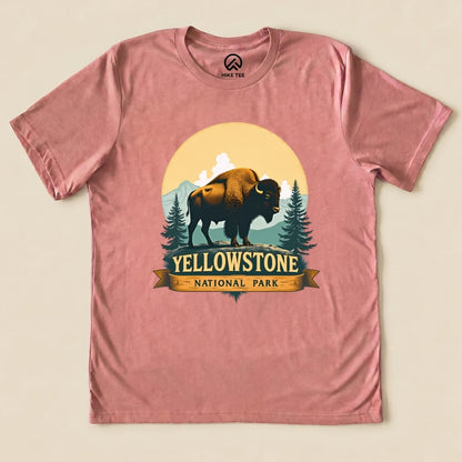 Yellowstone Bison Shirt Hike Tee T-Shirt Heather Mauve / S