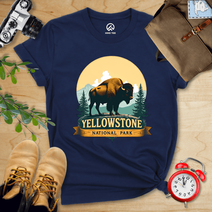 Hike Tee T-Shirt Navy / S Yellowstone Bison Shirt