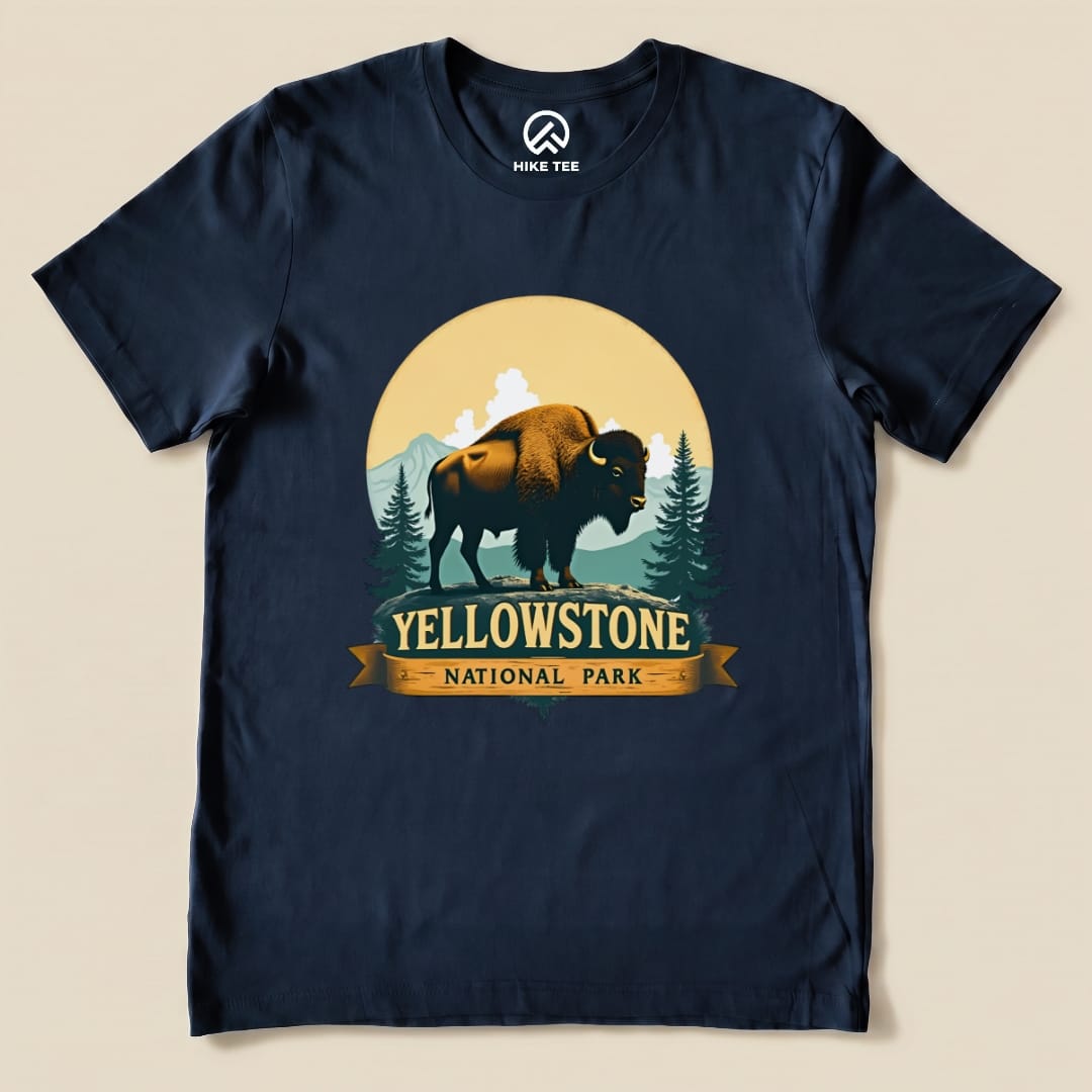 Yellowstone Bison Shirt Hike Tee T-Shirt Navy / S