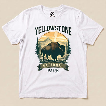 Hike Tee T-Shirt White / S Yellowstone Bison Shirt