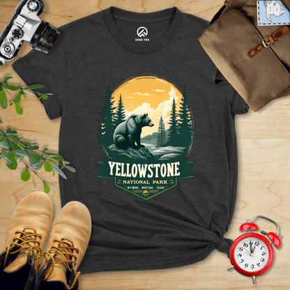 Hike Tee T-Shirt Dark Grey Heather / S Yellowstone Grizzly Bear Shirt