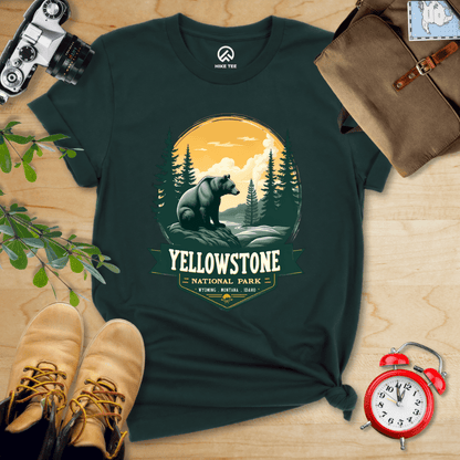 Hike Tee T-Shirt Forest / S Yellowstone Grizzly Bear Shirt