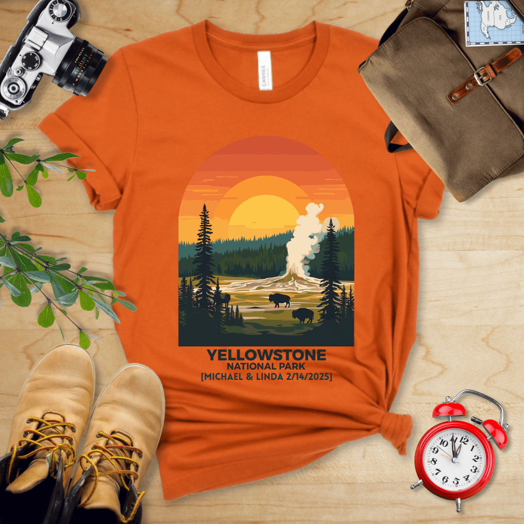 AnywherePOD T-Shirt Autumn / S Yellowstone National Park Shirt + Personalization