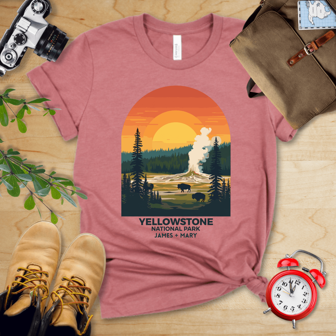 AnywherePOD T-Shirt Heather Mauve / S Yellowstone National Park Shirt + Personalization