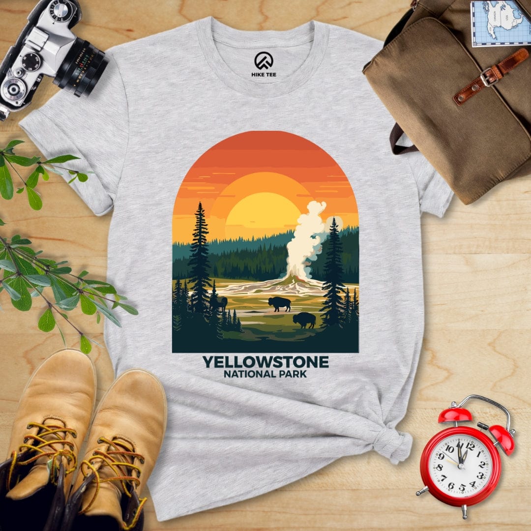 Hike Tee T-Shirt Athletic Heather / S Yellowstone National Park Shirt
