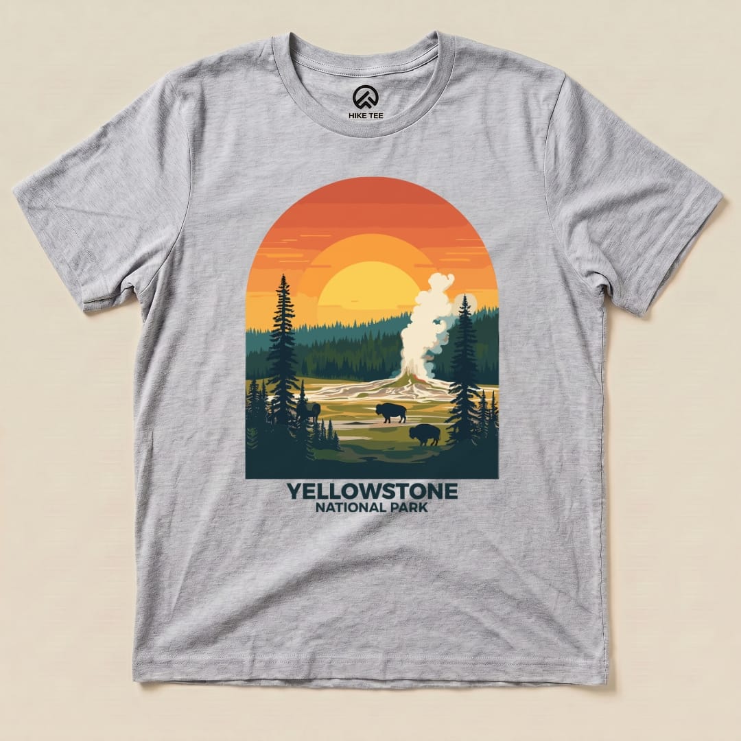 Hike Tee T-Shirt Athletic Heather / S Yellowstone National Park Shirt